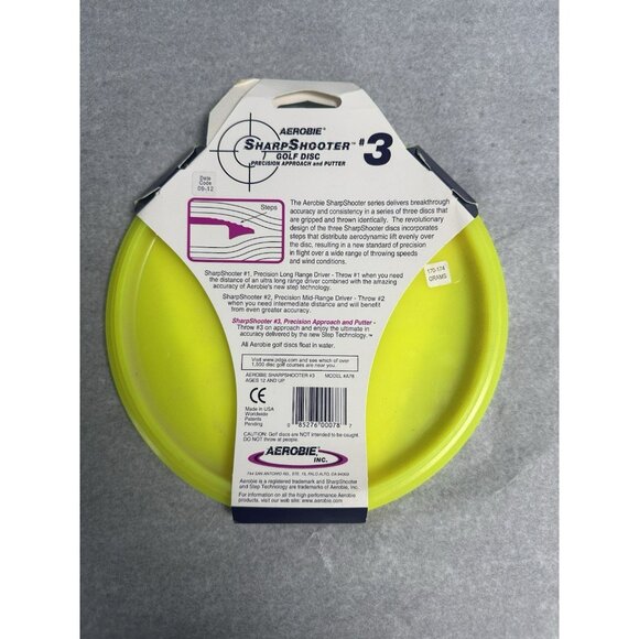 Aerobie Sharp Shooter #3 Golf Disc - Precision Putter & Approach | New! YELLOW - Picture 3 of 5